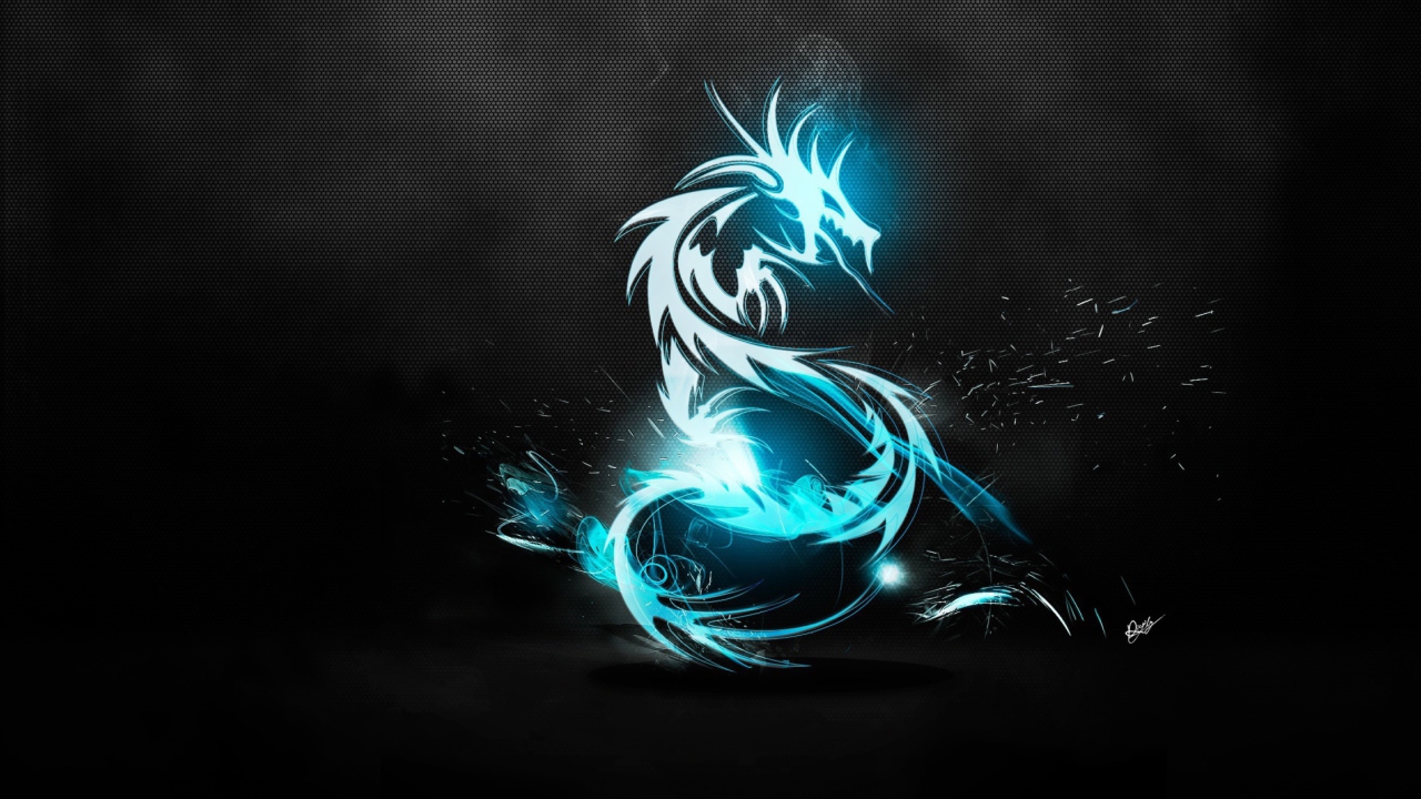 Das Blue Dragon Symbol Wallpaper 1280x720