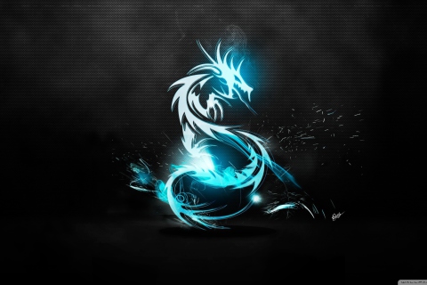 Обои Blue Dragon Symbol 480x320