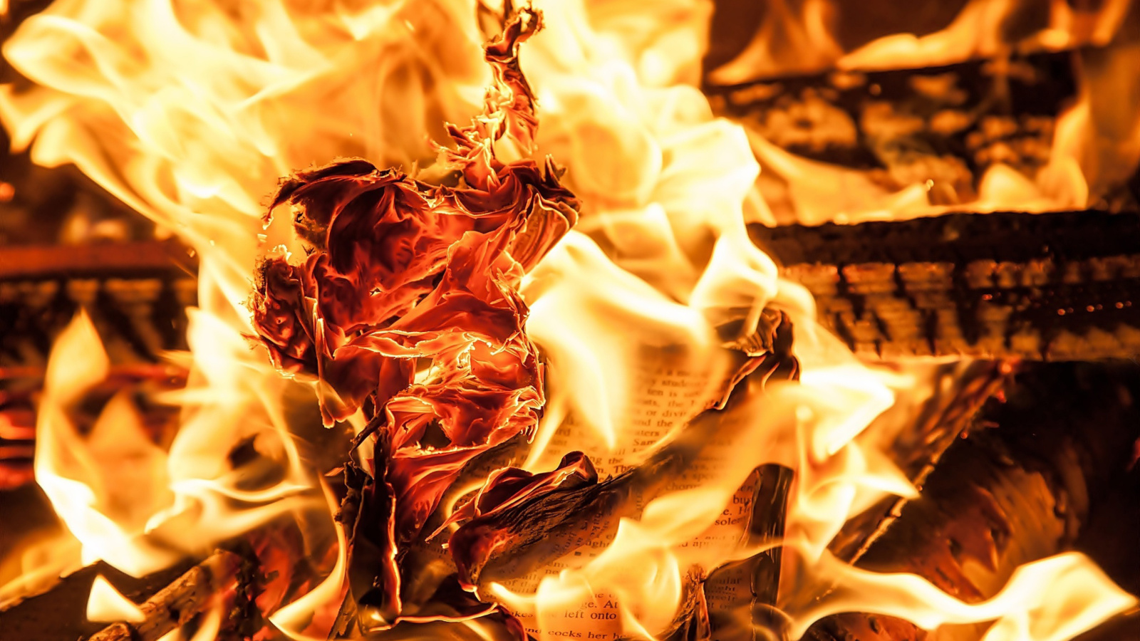 Burn and flames wallpaper 1600x900