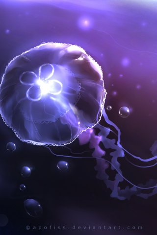 Underwater Jellyfish wallpaper 320x480