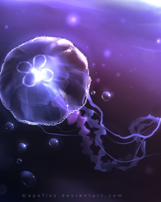 Underwater Jellyfish papel de parede para celular para iPhone 4S