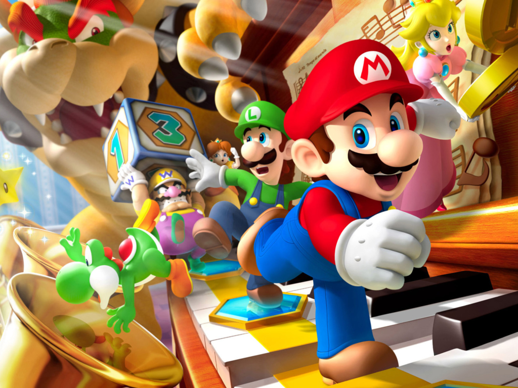 Das Mario Party - Super Mario Wallpaper 1024x768
