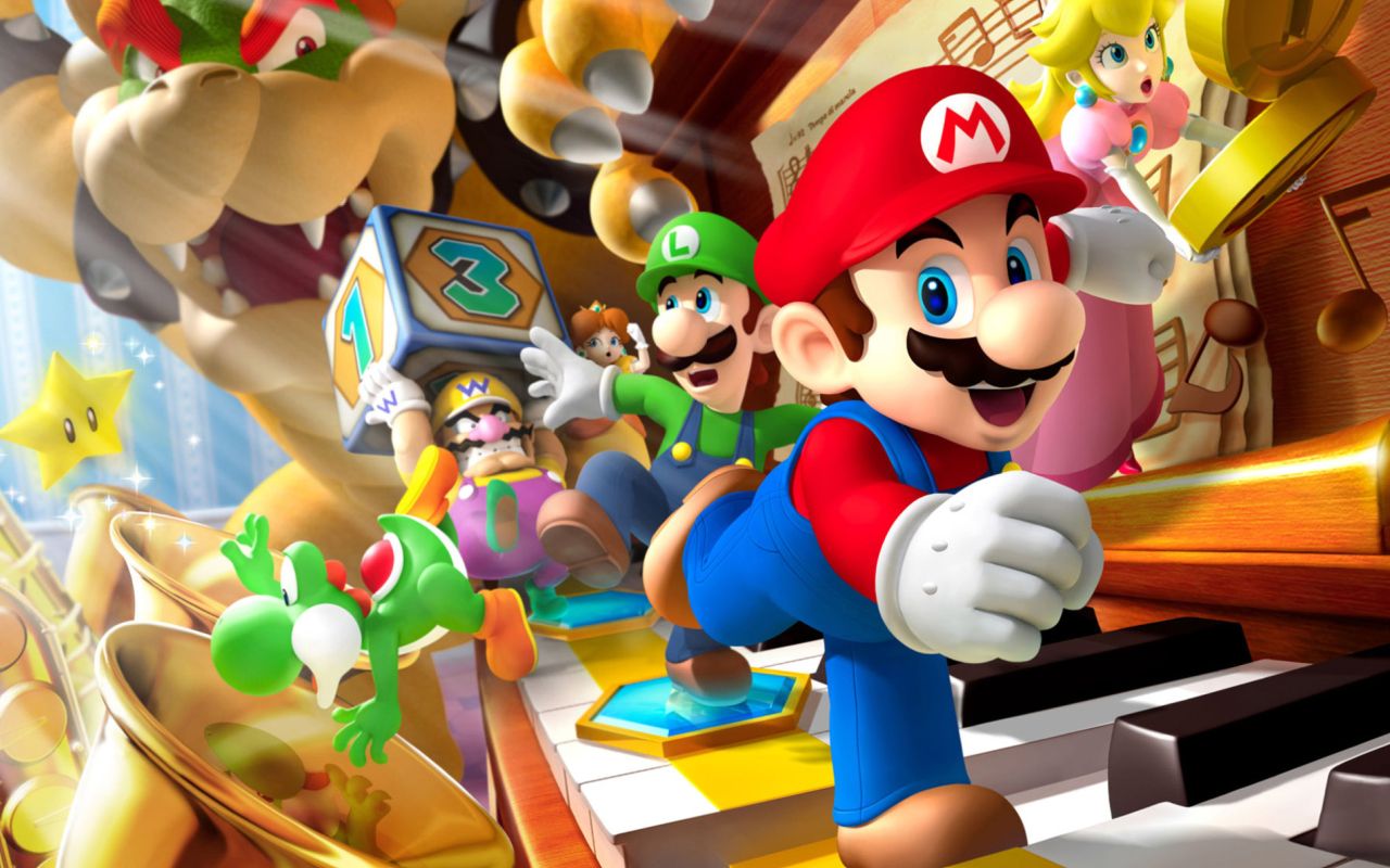 Das Mario Party - Super Mario Wallpaper 1280x800