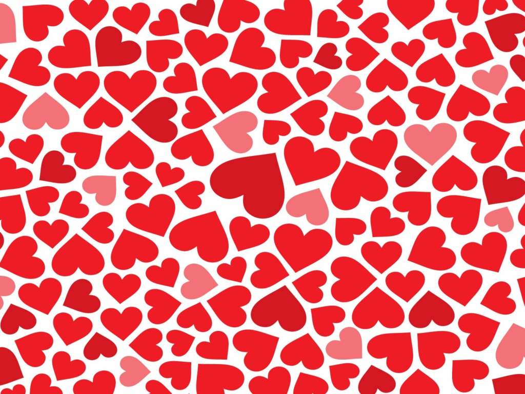 Обои Red Hearts 1024x768