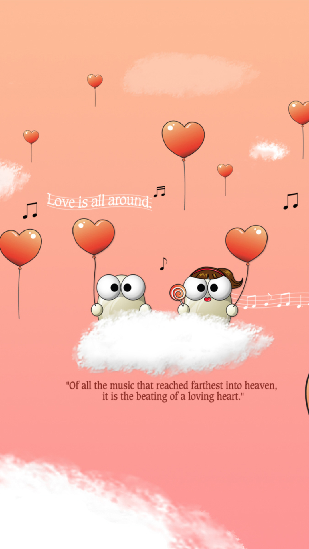 Saint Valentines Day Music wallpaper 1080x1920