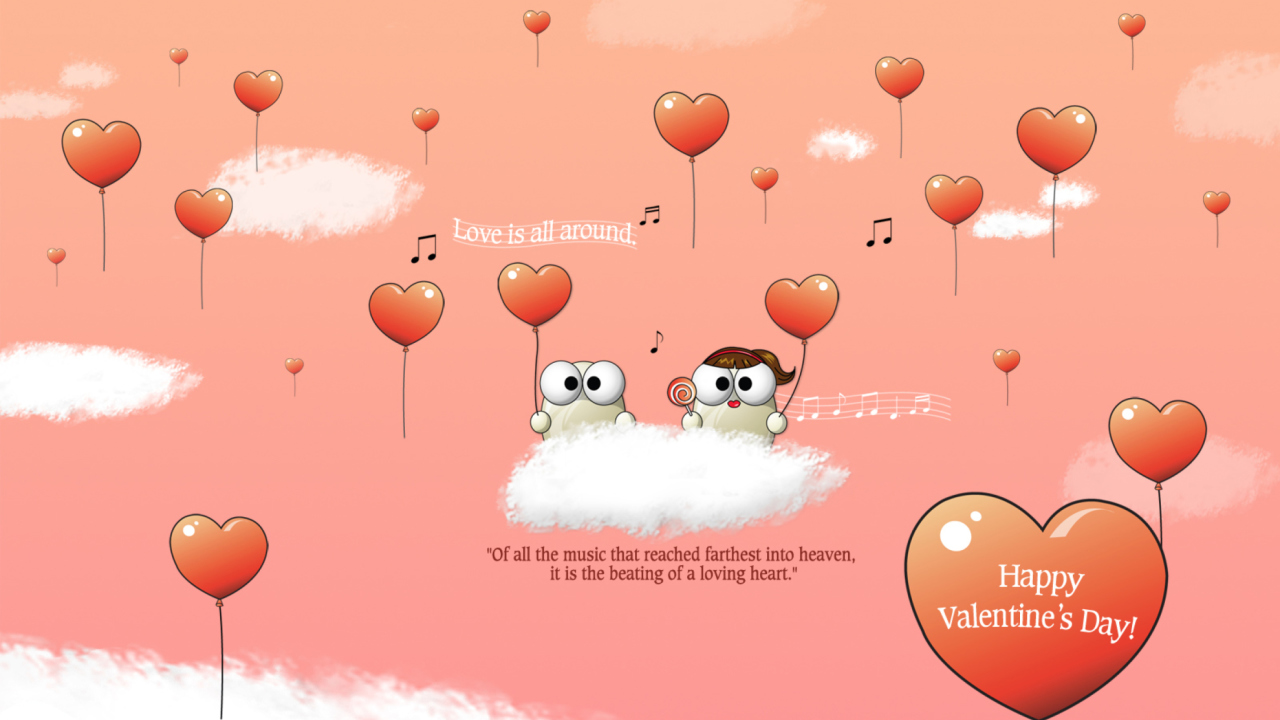 Das Saint Valentines Day Music Wallpaper 1280x720