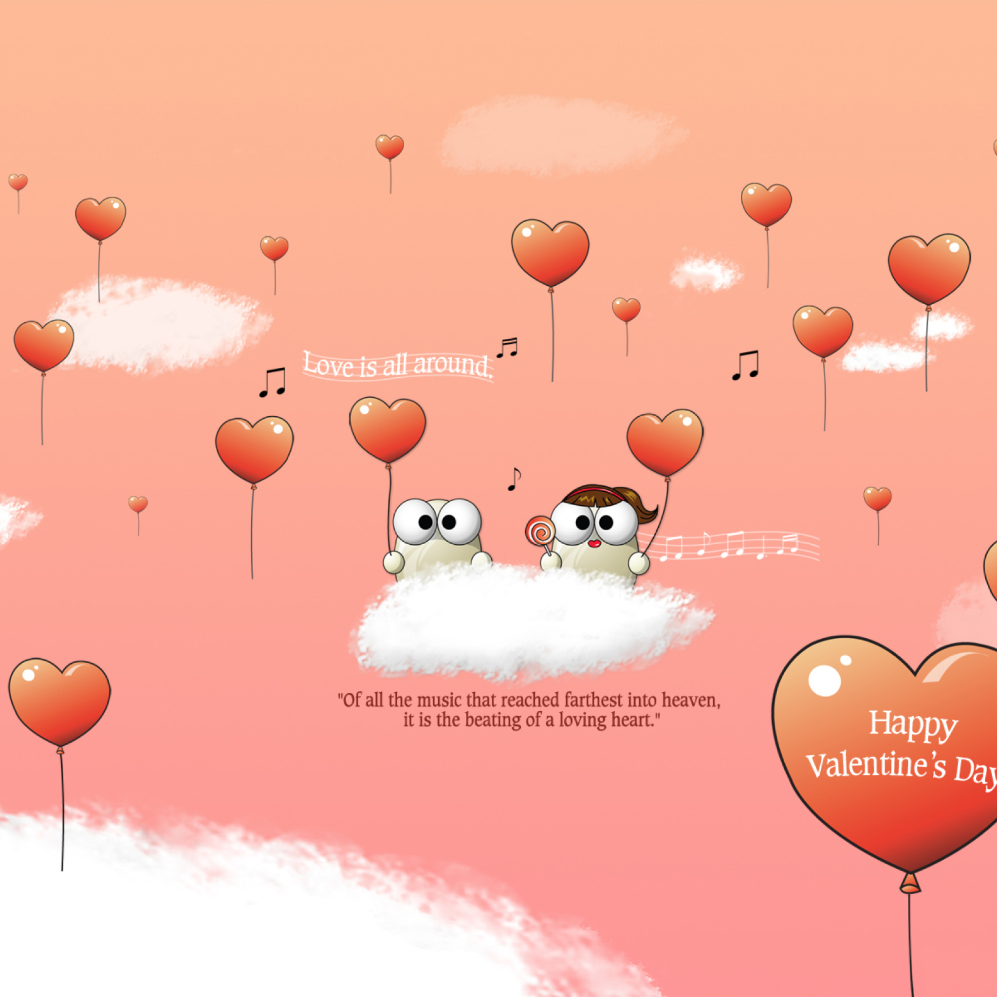 Saint Valentines Day Music wallpaper 2048x2048