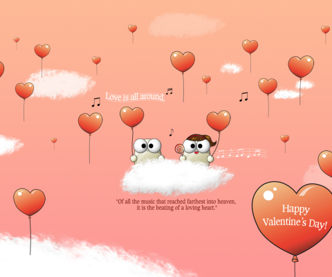 Saint Valentines Day Music wallpaper 480x400