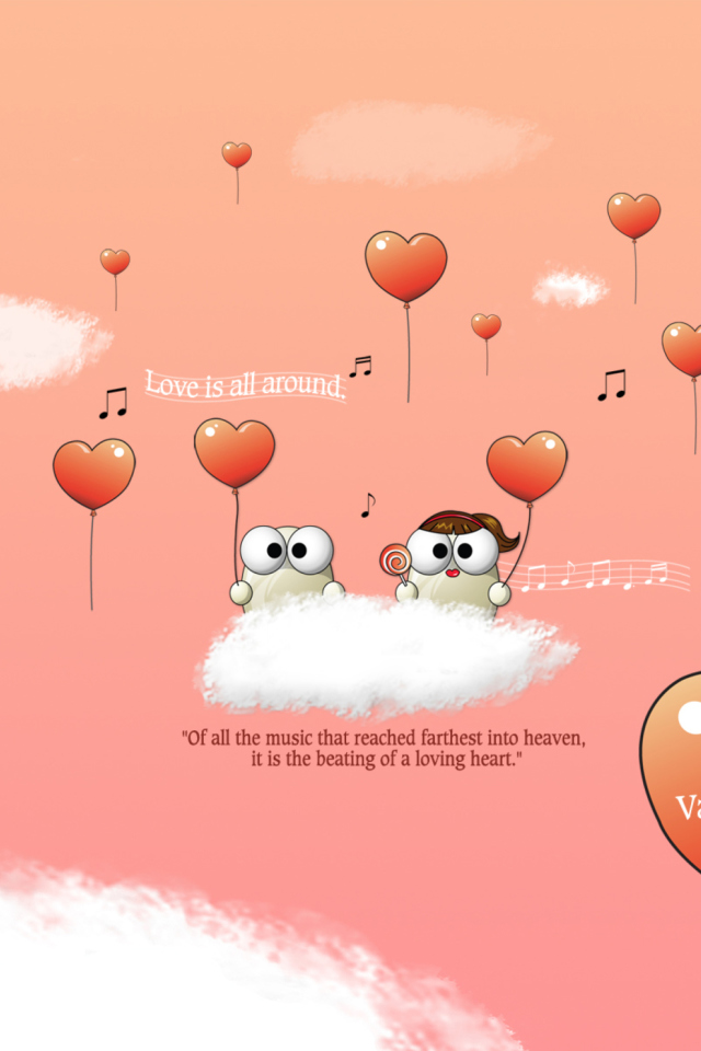 Saint Valentines Day Music wallpaper 640x960