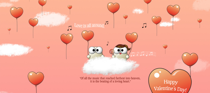 Das Saint Valentines Day Music Wallpaper 720x320