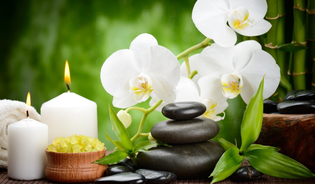 Spa Orchid wallpaper 1024x600