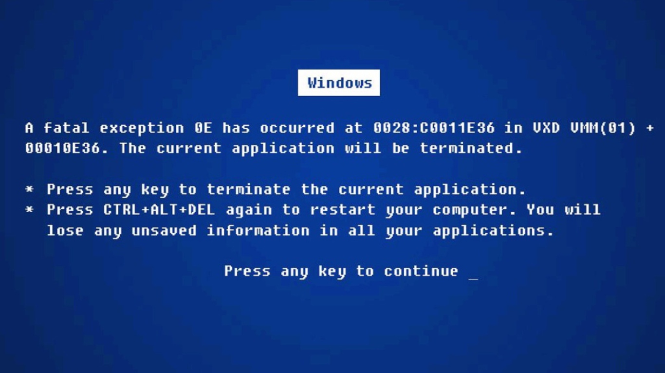 Windows Error screenshot #1 1366x768