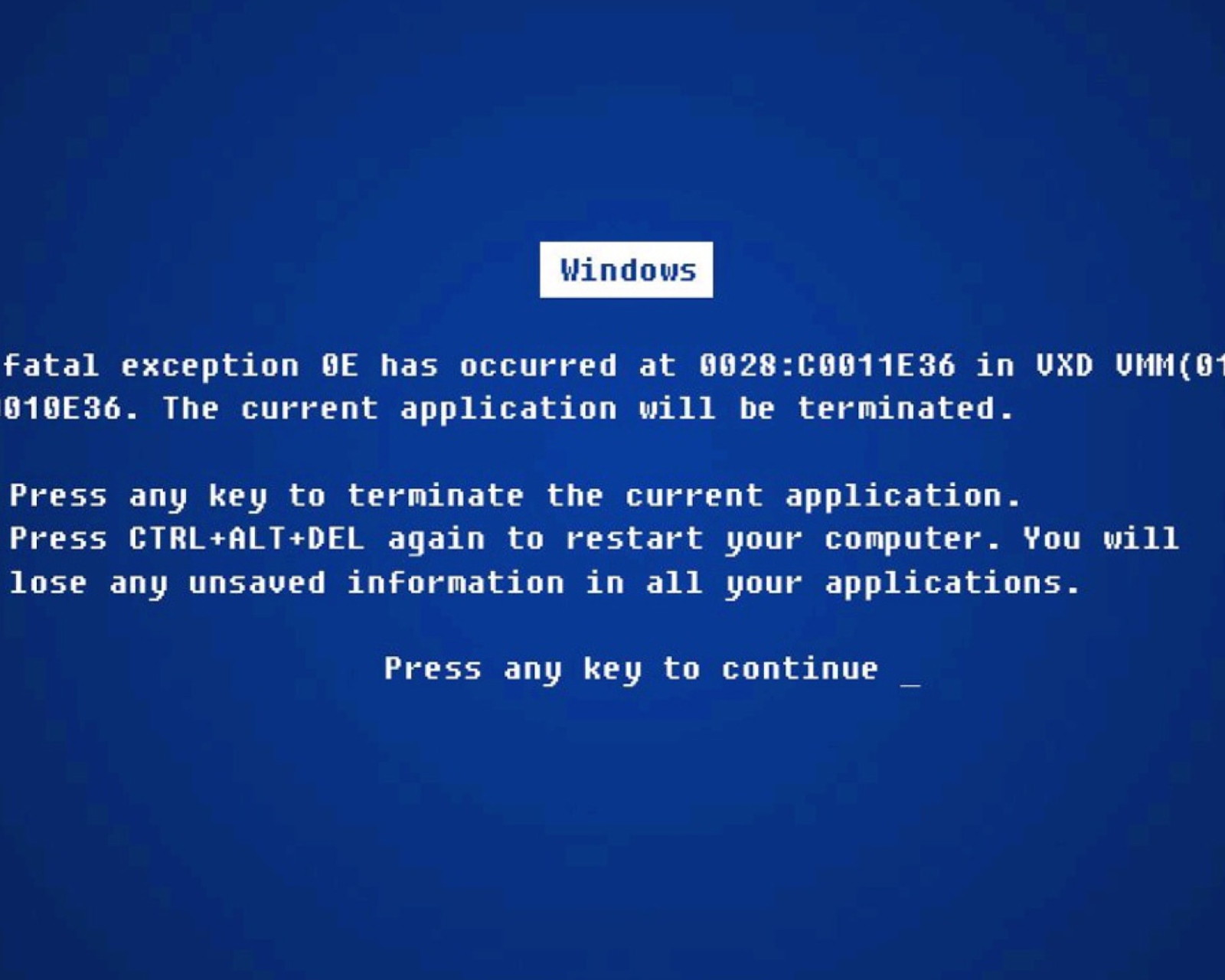 Обои Windows Error 1600x1280