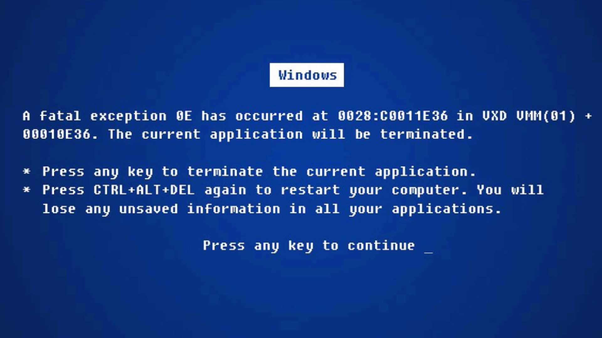 Screenshot №1 pro téma Windows Error 1920x1080