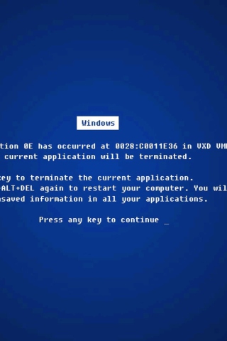 Das Windows Error Wallpaper 320x480