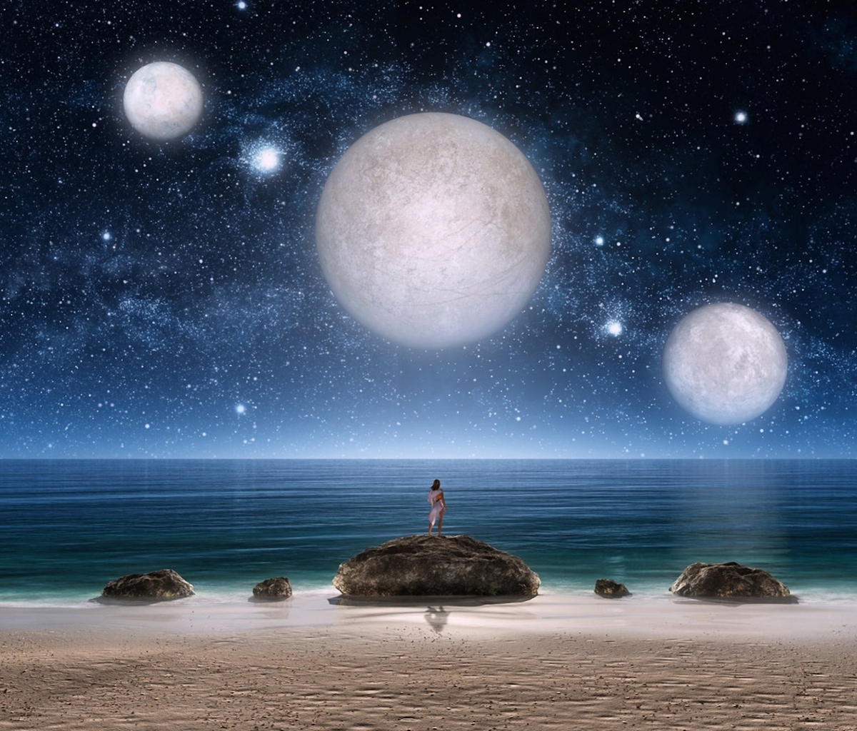 Fantasy Night Scene wallpaper 1200x1024