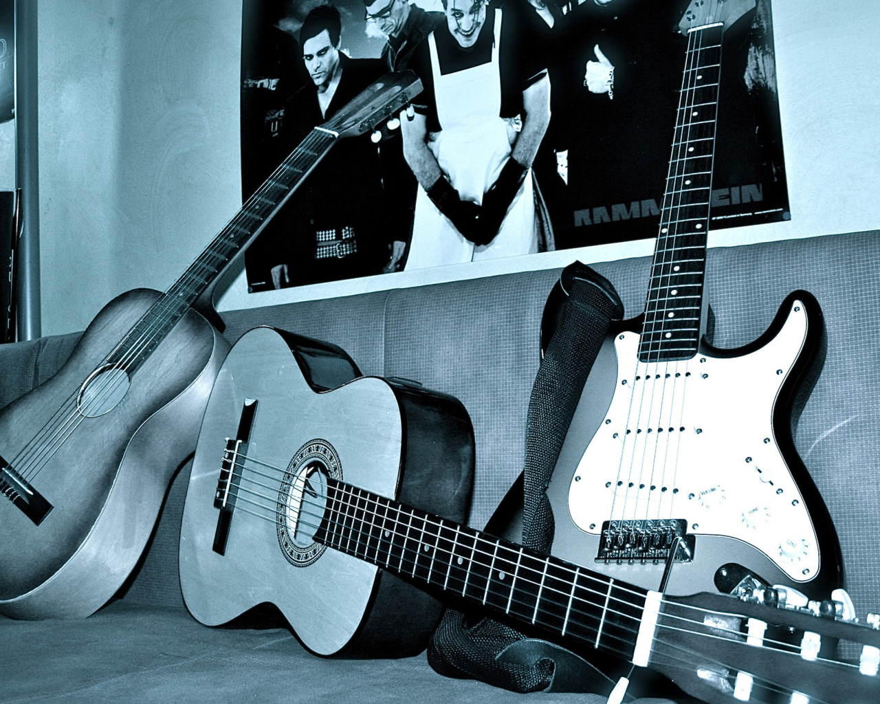 Rammstein guitars for metal music wallpaper 1280x1024