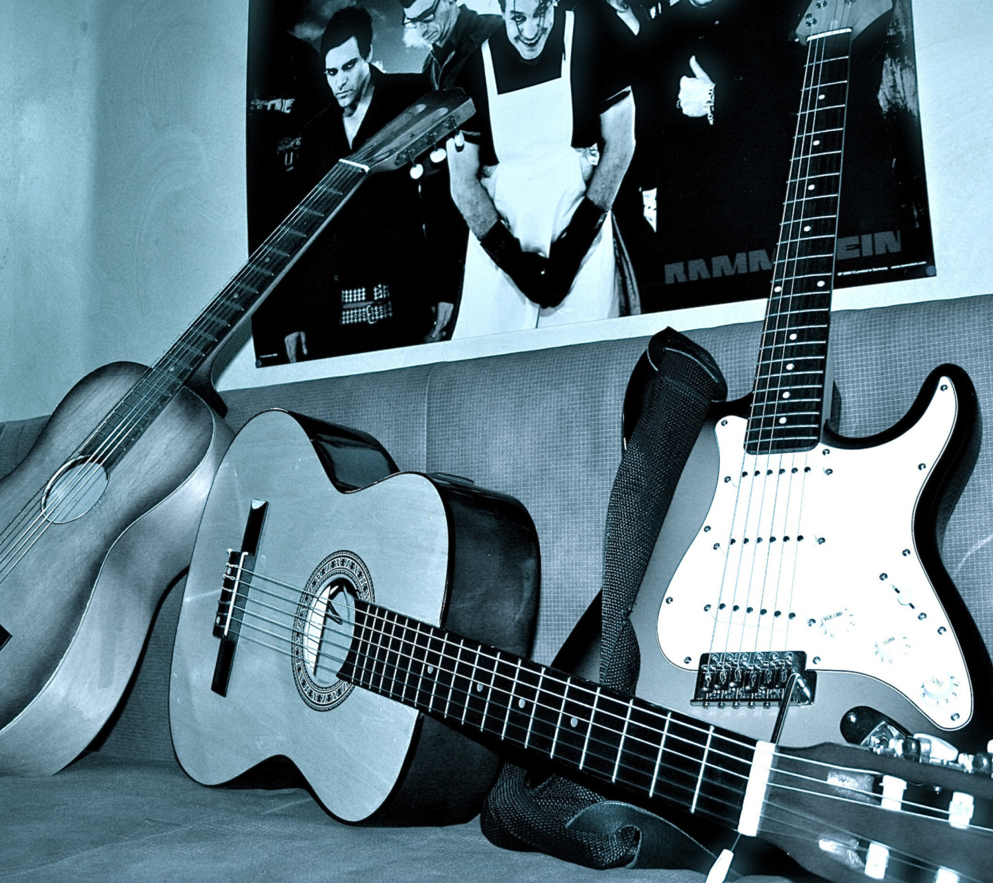 Rammstein guitars for metal music wallpaper 1440x1280