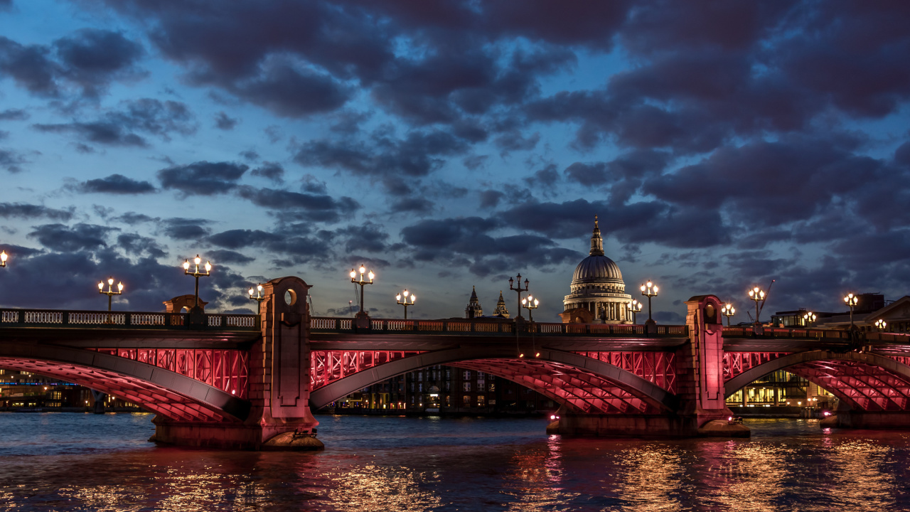 Обои Westminster Bridge in UK 1280x720