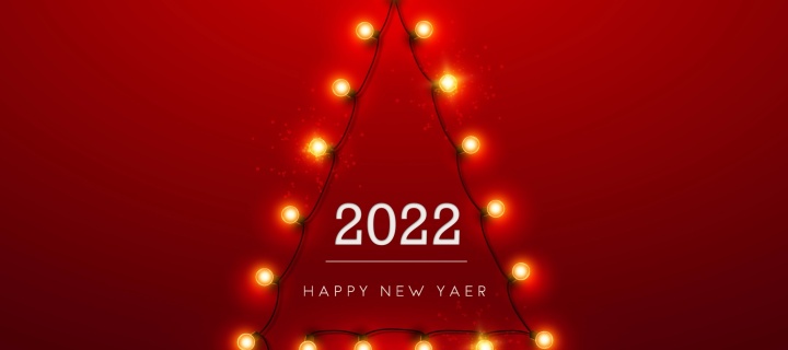Happy New Year 2022 wallpaper 720x320