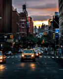 New York City Streets At Sunset wallpaper 128x160