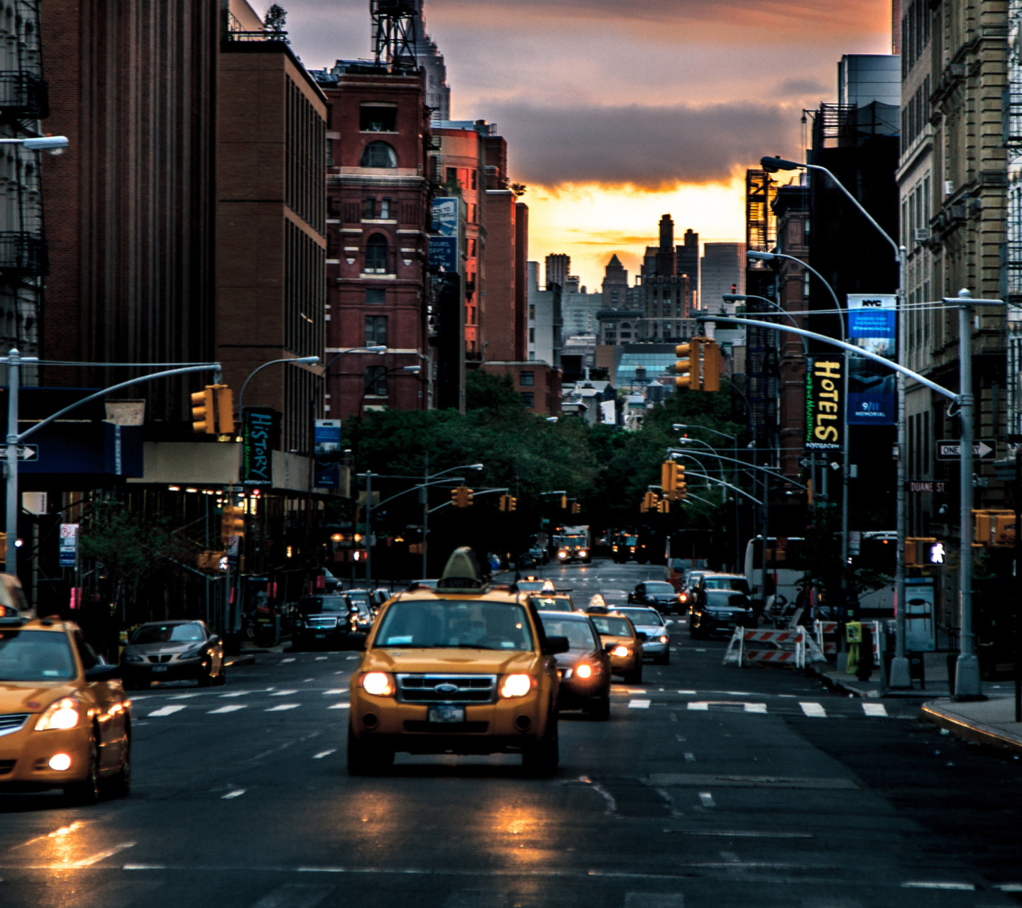 New York City Streets At Sunset wallpaper 1440x1280