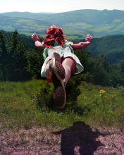 Girl Jumping And Flying wallpaper 176x220