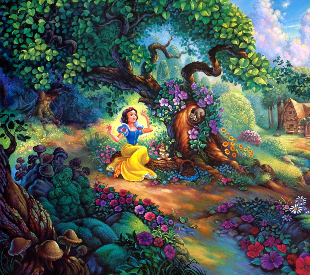 Snow White In Magical Forest wallpaper 1080x960