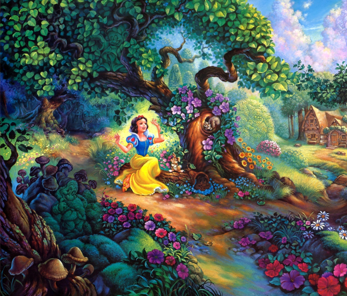 Das Snow White In Magical Forest Wallpaper 1200x1024