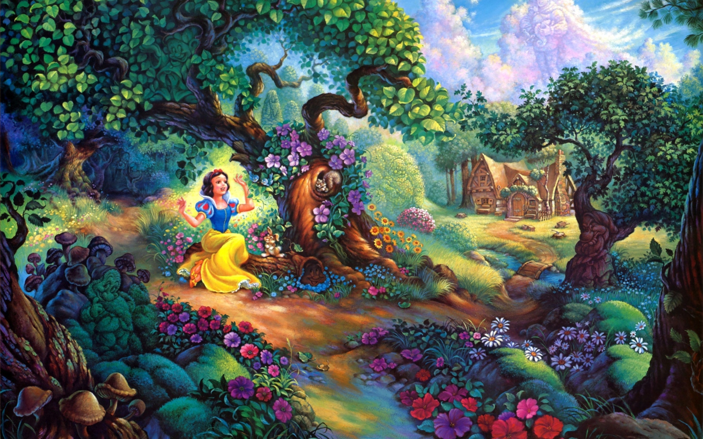 Snow White In Magical Forest wallpaper 1440x900