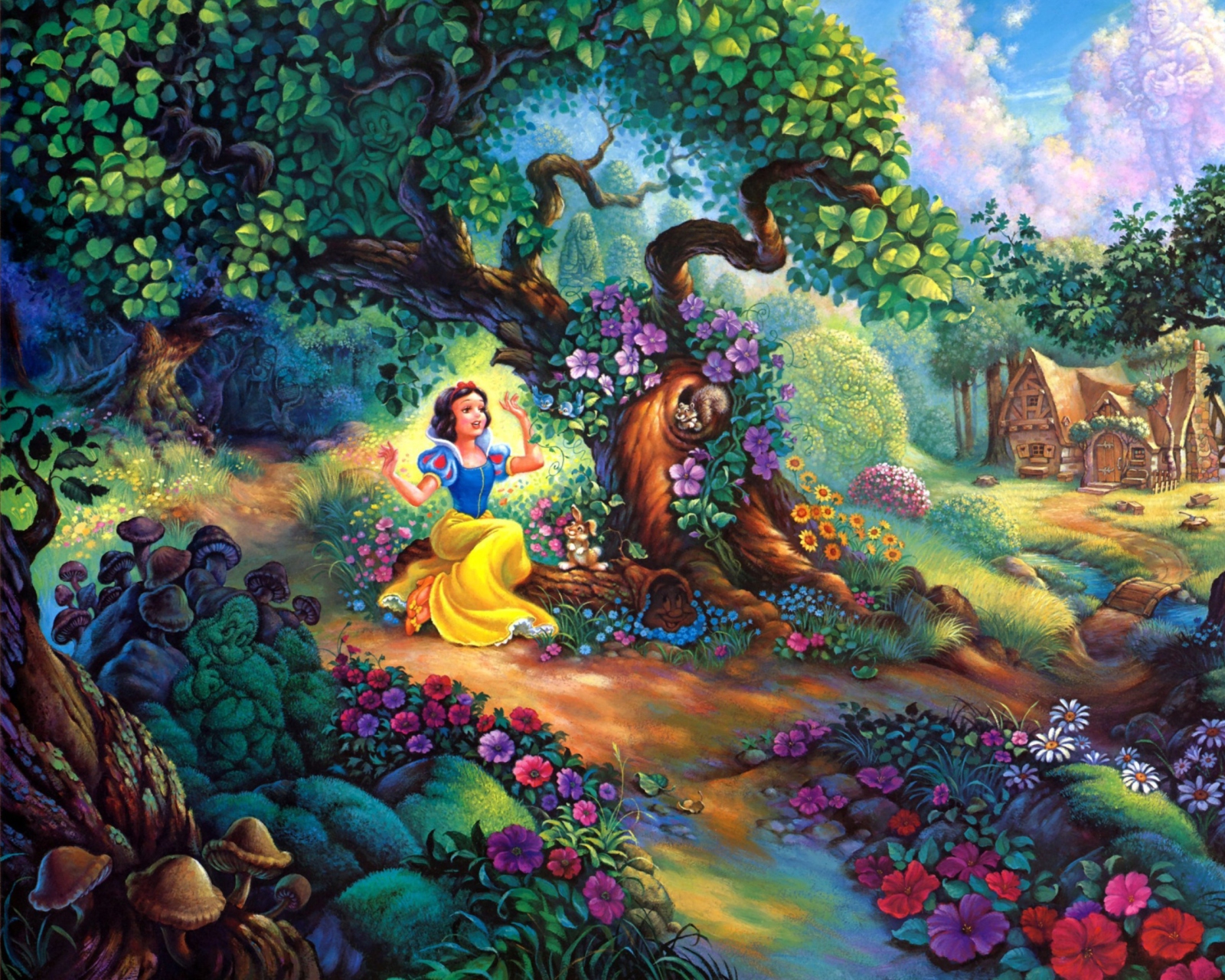 Обои Snow White In Magical Forest 1600x1280