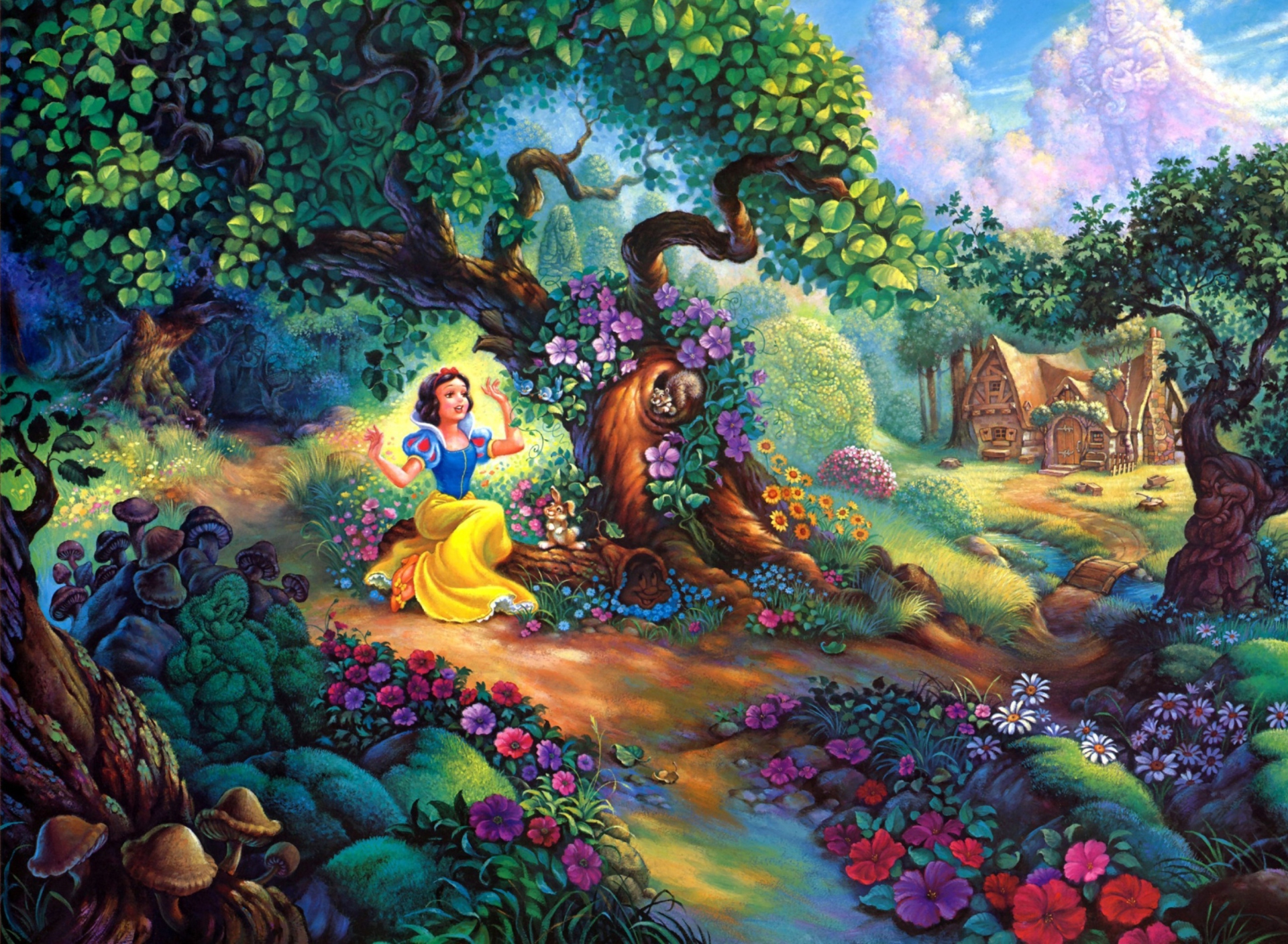 Snow White In Magical Forest wallpaper 1920x1408