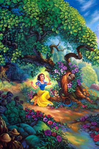 Snow White In Magical Forest wallpaper 320x480