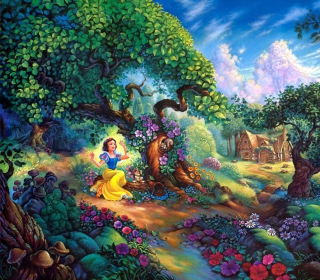 Snow White In Magical Forest - Obrázkek zdarma pro 208x208