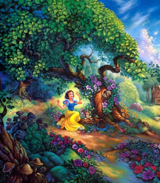 Kostenloses Snow White In Magical Forest Wallpaper für 320x480