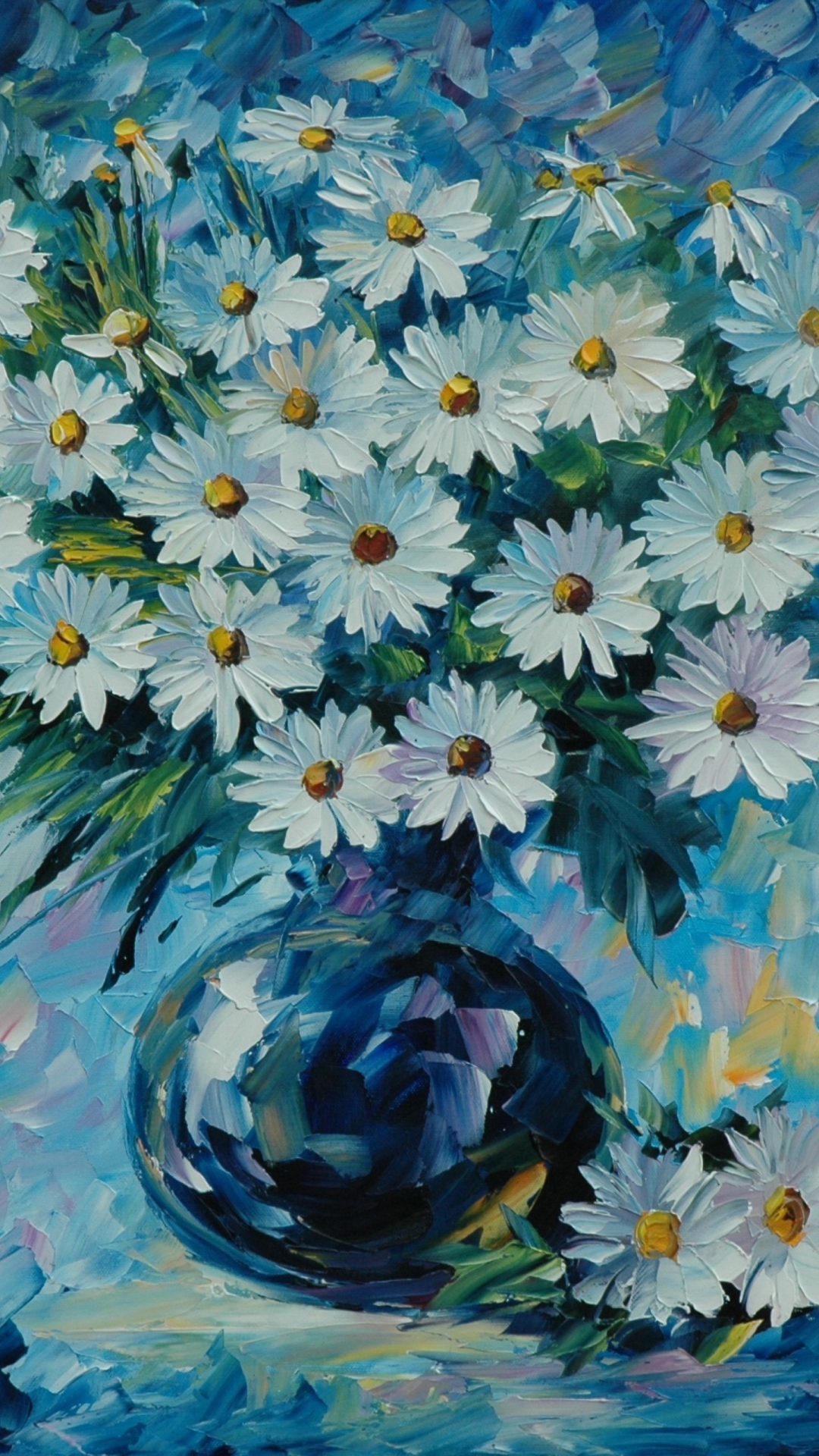 Daisy Bouquet Painting wallpaper 1080x1920