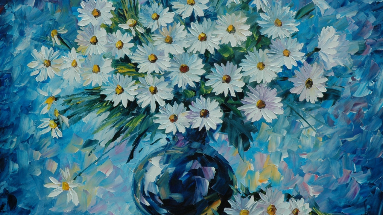 Fondo de pantalla Daisy Bouquet Painting 1280x720