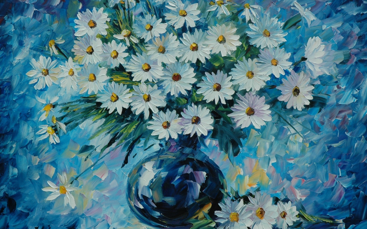 Daisy Bouquet Painting wallpaper 1280x800