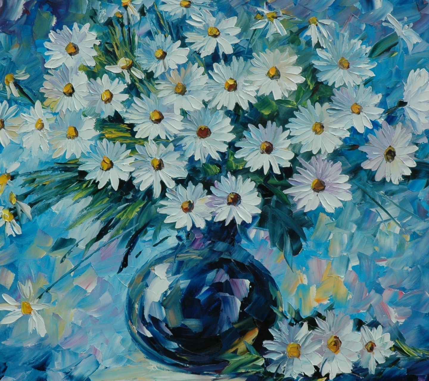 Das Daisy Bouquet Painting Wallpaper 1440x1280