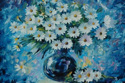 Fondo de pantalla Daisy Bouquet Painting 480x320