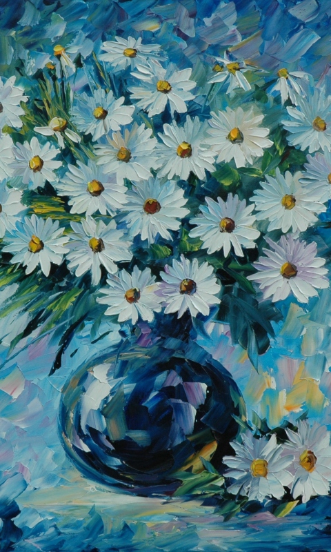 Das Daisy Bouquet Painting Wallpaper 480x800