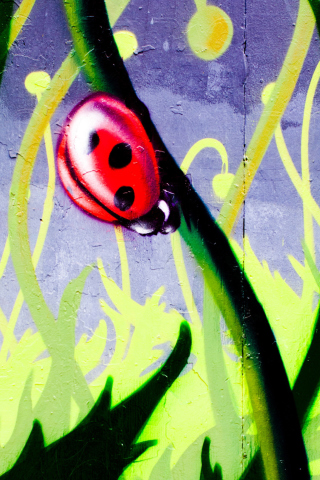 Ladybug Painting wallpaper 320x480