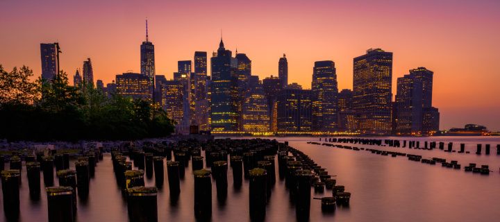 Das New York City Downtown Wallpaper 720x320