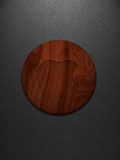 Fondo de pantalla Wooden Apple Logo 240x320