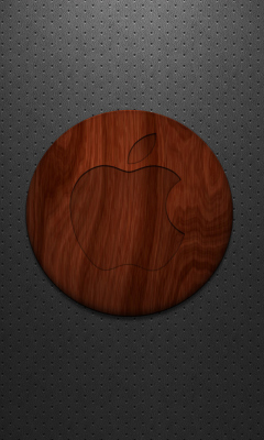 Das Wooden Apple Logo Wallpaper 240x400