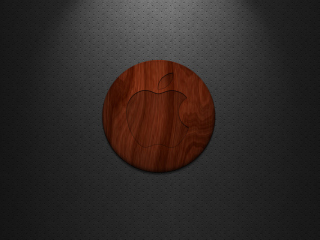 Das Wooden Apple Logo Wallpaper 320x240