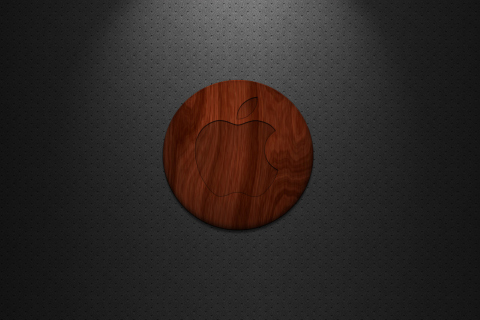 Das Wooden Apple Logo Wallpaper 480x320