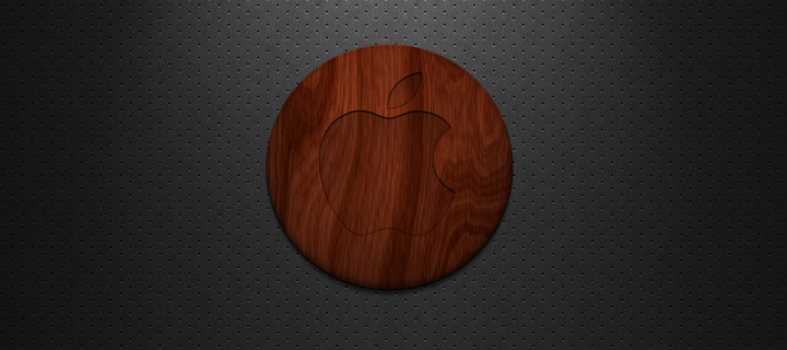 Das Wooden Apple Logo Wallpaper 720x320