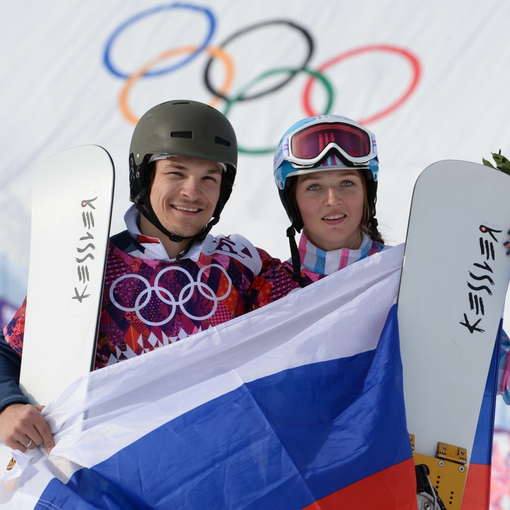 Fondo de pantalla Snowboarders Couple 1024x1024