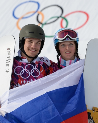 Snowboarders Couple - Obrázkek zdarma pro Samsung Dash